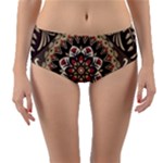 Seamless Pattern Floral Flower Reversible Mid-Waist Bikini Bottoms