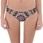 Seamless Pattern Floral Flower Reversible Hipster Bikini Bottoms