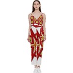 Pattern Tile Decorative Design Star V-Neck Camisole Jumpsuit