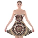 Seamless Pattern Floral Flower Strapless Bra Top Dress