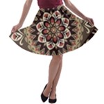 Seamless Pattern Floral Flower A-line Skater Skirt