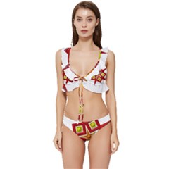Low Cut Ruffle Edge Bikini Set 
