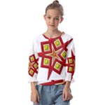 Pattern Tile Decorative Design Star Kids  Cuff Sleeve Top