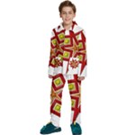 Pattern Tile Decorative Design Star Kids  Long Sleeve Velvet Pajamas Set