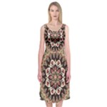 Seamless Pattern Floral Flower Midi Sleeveless Dress