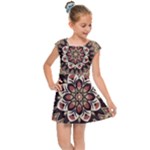 Seamless Pattern Floral Flower Kids  Cap Sleeve Dress