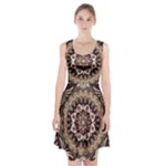 Seamless Pattern Floral Flower Racerback Midi Dress
