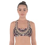 Seamless Pattern Floral Flower Cross Back Sports Bra