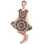 Seamless Pattern Floral Flower Kids  Short Sleeve Dress