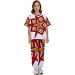 Pattern Tile Decorative Design Star Kids  T-Shirt and Pants Sports Set