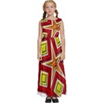 Pattern Tile Decorative Design Star Kids  Satin Sleeveless Maxi Dress