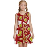 Pattern Tile Decorative Design Star Kids  Sleeveless Tiered Mini Dress