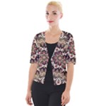 Seamless Pattern Floral Flower Cropped Button Cardigan