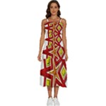 Pattern Tile Decorative Design Star Sleeveless Shoulder Straps Boho Dress
