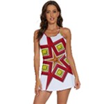 Pattern Tile Decorative Design Star 2-in-1 Flare Activity Dress