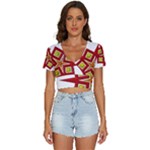 Pattern Tile Decorative Design Star V-Neck Crop Top