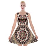 Seamless Pattern Floral Flower Velvet Skater Dress