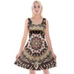 Seamless Pattern Floral Flower Reversible Velvet Sleeveless Dress