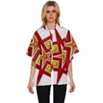 Pattern Tile Decorative Design Star Women s Batwing Button Up Shirt