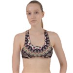 Seamless Pattern Floral Flower Criss Cross Racerback Sports Bra