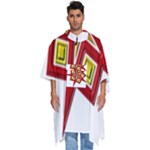 Pattern Tile Decorative Design Star Men s Hooded Rain Ponchos