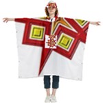 Pattern Tile Decorative Design Star Women s Hooded Rain Ponchos