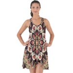 Seamless Pattern Floral Flower Show Some Back Chiffon Dress