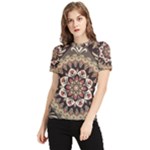 Seamless Pattern Floral Flower Women s Short Sleeve Rash Guard