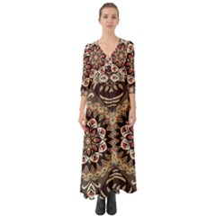 Button Up Boho Maxi Dress 