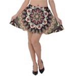 Seamless Pattern Floral Flower Velvet Skater Skirt