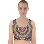 Seamless Pattern Floral Flower Velvet Racer Back Crop Top