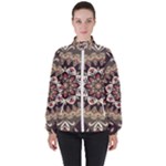 Seamless Pattern Floral Flower Women s High Neck Windbreaker