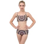 Seamless Pattern Floral Flower Layered Top Bikini Set