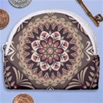 Seamless Pattern Floral Flower Horseshoe Style Canvas Pouch