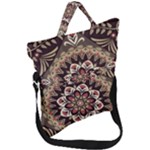 Seamless Pattern Floral Flower Fold Over Handle Tote Bag