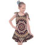 Seamless Pattern Floral Flower Kids  Tie Up Tunic Dress