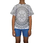 Vector Mandala Drawing Decoration Kids  Short Sleeve Swimwear