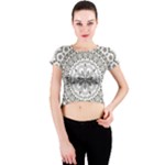 Vector Mandala Drawing Decoration Crew Neck Crop Top