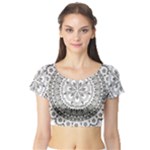 Vector Mandala Drawing Decoration Short Sleeve Crop Top
