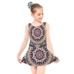 Seamless Pattern Floral Flower Kids  Skater Dress Swimsuit
