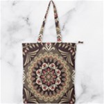 Seamless Pattern Floral Flower Double Zip Up Tote Bag
