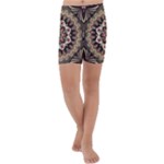 Seamless Pattern Floral Flower Kids  Lightweight Velour Capri Yoga Leggings