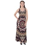 Seamless Pattern Floral Flower Sleeveless Velour Maxi Dress