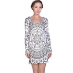 Vector Mandala Drawing Decoration Long Sleeve Nightdress