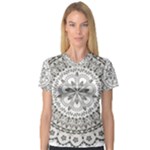 Vector Mandala Drawing Decoration V-Neck Sport Mesh T-Shirt