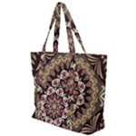 Seamless Pattern Floral Flower Zip Up Canvas Bag