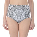Vector Mandala Drawing Decoration Classic High-Waist Bikini Bottoms