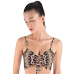 Seamless Pattern Floral Flower Woven Tie Front Bralet