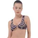 Seamless Pattern Floral Flower Ring Detail Bikini Top