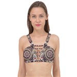 Seamless Pattern Floral Flower Cage Up Bikini Top